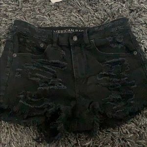 Black jean shorts